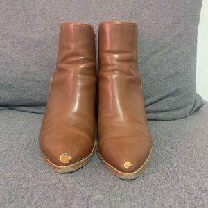 Brown Leather Ankle Boots Size 10